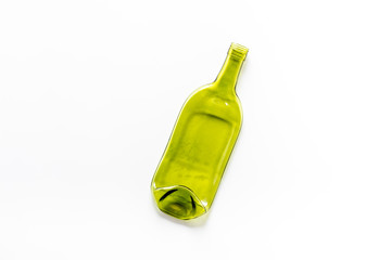 Bottle for recycling on white background top view