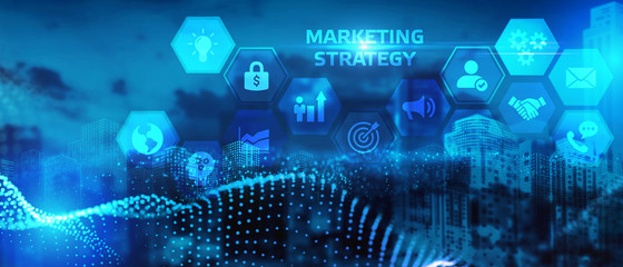 Obraz premium Business, Technology, Internet and network concept. Digital Marketing content planning advertising strategy concept.