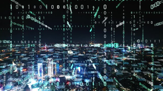 Modern city with wireless network connection concept