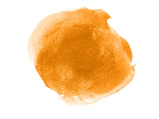 Orange abstract watercolor background. Orange watercolor scribble texture. Abstract watercolor on white background. It is a hand drawn.