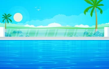 Water Outdoor Swimming Pool Hotel Nature Relax View Illustration