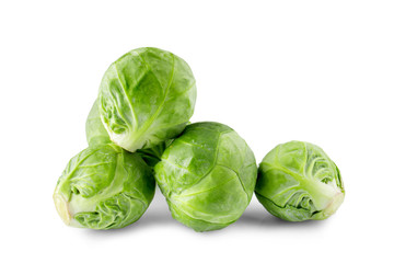 Fototapeta premium Brussels sprouts on black background