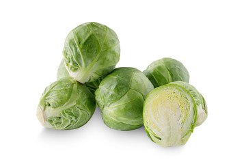 Obraz premium Brussels sprouts on white background