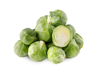 Fototapeta premium Brussels sprouts on white background