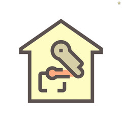 Smart home and robot technology vector icon design.