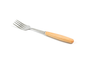 Fototapeta premium Spoon and folk on white bacground