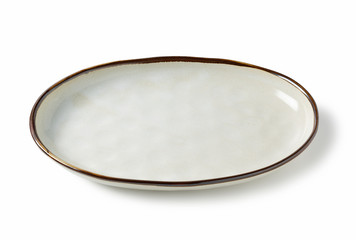 Japanese plate placed on a white background