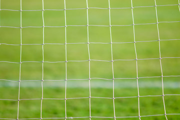 Football or soccer net with blured background