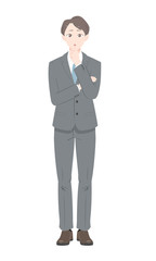 悩む ポーズ ビジネス スーツ 男性 上半身 Adviser Wall Mural Advis ムッちゃんパパ