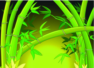 Obraz premium Bamboo Trees Forest Cartoon 