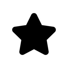 black star shape sign isolated on white, one star cute black color, 1 star icon for clip art for element graphic, illustration star simple shape for rating vote symbol