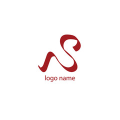 letter as, simple color logo. vector design