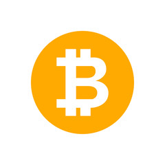 bitcoin currency coin orange for icon isolated on white, cryptocurrency bitcoin money for app symbol, simple flat bitcoin money, currency digital bitcoin coin for financial concept