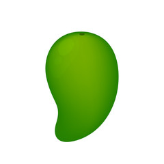 mango green fruit simple isolated on white background, raw mango cartoon for clip art, illustration mango for icon