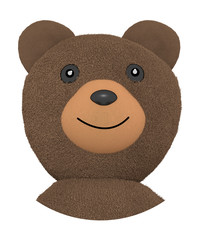 Head of a plush bear, 3d illustration