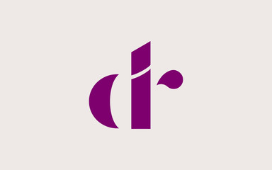 dr or rd and d or r lowercase Letter Initial Logo Design, Vector Template