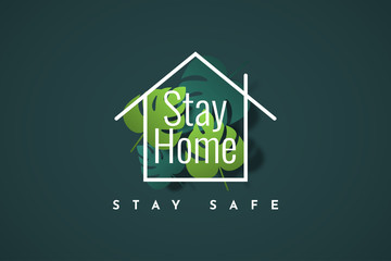 Stay at Home Logo ilustration template design