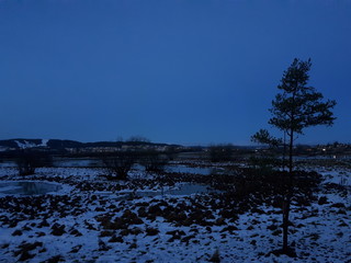 Unfrozen water in the snow - Fetsund 