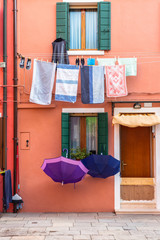 Haus in Burano, Venedig nach Hochwasser