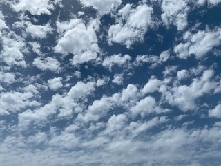 Cloud carpet blue skies at the beach 