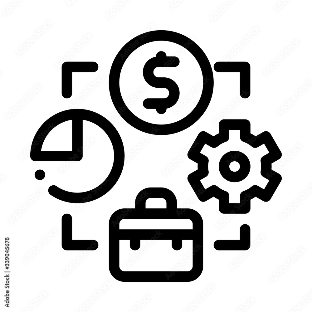 Aufkleber connection of work time and money icon vector. connection of work time and money sign. isolated cont