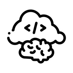 brain cloud separation icon vector. brain cloud separation sign. isolated contour symbol illustration