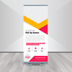 Roll-up for exhibitions, banner for seminar, layout for placement of photos. Universal stand for conference.