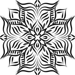 Simple Mandalas for coloring book.Vector Beautiful Mandala.vector illustration.Black color mandala on white isolated background.Decorative hand drawn mandala.