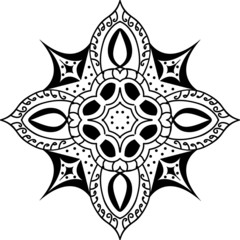 Simple Mandalas for coloring book.Vector Beautiful Mandala.vector illustration.Black color mandala on white isolated background.Decorative hand drawn mandala.