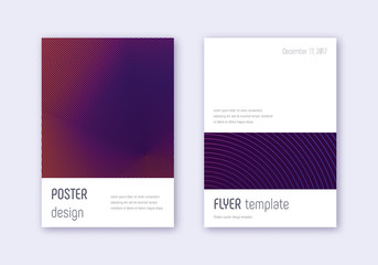 Minimalistic cover design template set. Violet abs