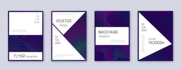 Fototapeta na wymiar Stylish brochure design template set. Neon abstrac