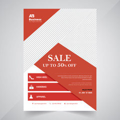 Fashion Sale Flyer Design Template With Offer Concept.