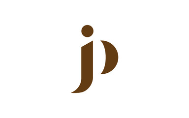 jp or pj and j or p lowercase Letter Initial Logo Design, Vector Template