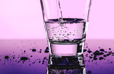 A glass of water macro shot