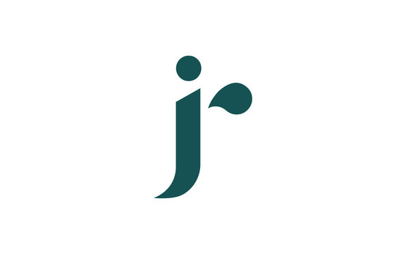 jr or rj and j or r lowercase Letter Initial Logo Design, Vector Template