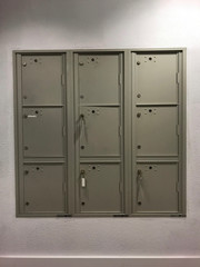 Fototapeta premium Gray gym lockers