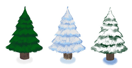 christmas tree isolated on white