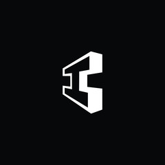 Minimal elegant monogram art logo. Outstanding professional trendy awesome artistic 3D H I initial based Alphabet icon logo. Premium Business logo White color on black background