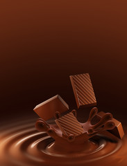 Chocolate 3d illustration