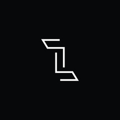 Minimal elegant monogram art logo. Outstanding professional trendy awesome artistic Z ZZ ZL LZ initial based Alphabet icon logo. Premium Business logo White color on black background - obrazy, fototapety, plakaty