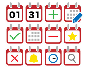 カレンダーベクターアイコンイラストセット