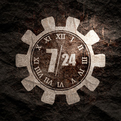 Time operation mode in gear. For customer support and retail. Seven days twenty four hour.