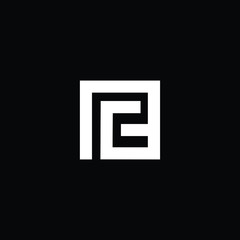 Minimal elegant monogram art logo. Outstanding professional trendy awesome artistic PG GP initial based Alphabet icon logo. Premium Business logo White color on black background