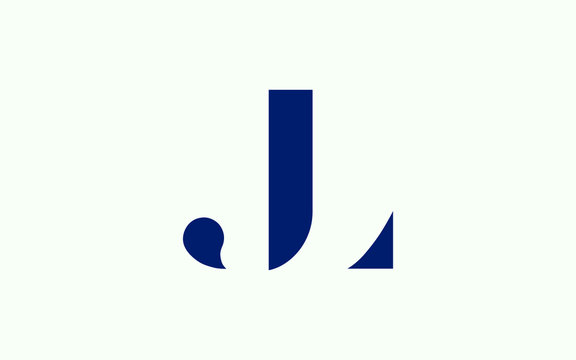 JL or LJ and J or L Uppercase Letter Initial Logo Design, Vector Template