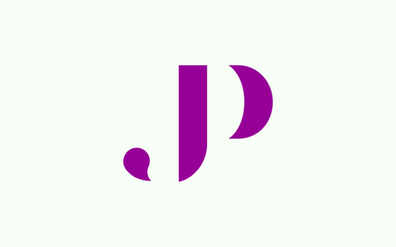 JP or PJ and J or P uppercase Letter Initial Logo Design, Vector Template