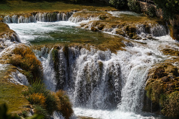 Fototapeta premium Krka National nature park with lakes and waterfalls, Croatia