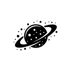 Saturn planet vector icon on white background.