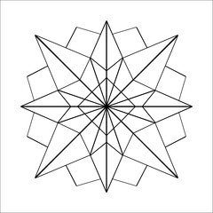 Simple Mandala. Ornament Geometric Pattern. Abstract Ornament of Coloring Book For Adult