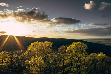 Sonnenuntergang über dem Harz Land  - 339054270