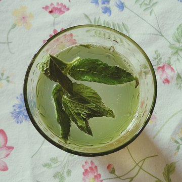 Close-up Overhead View Of Drink On Table